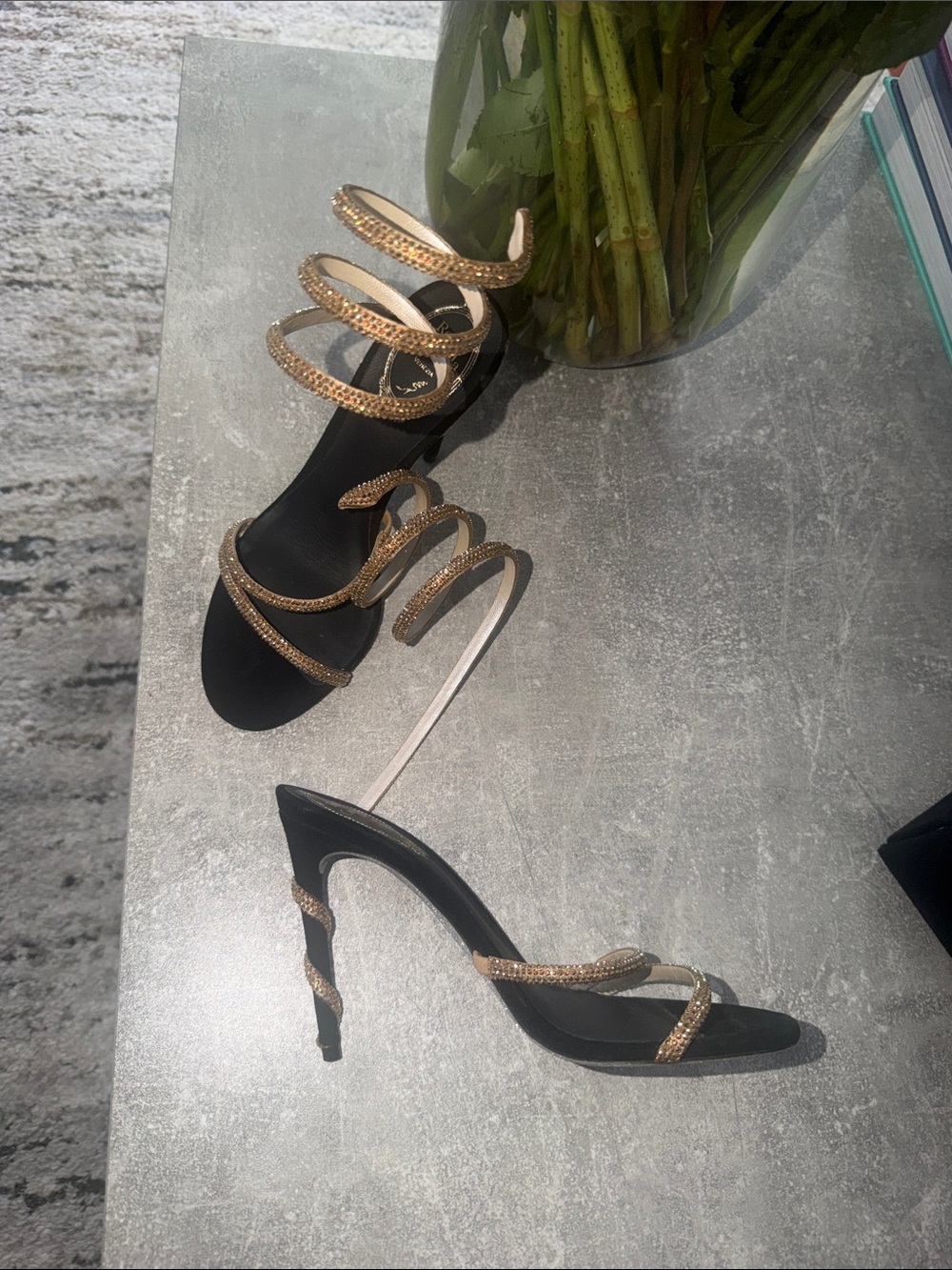 Rene Caovilla Black Sandal never worn !!